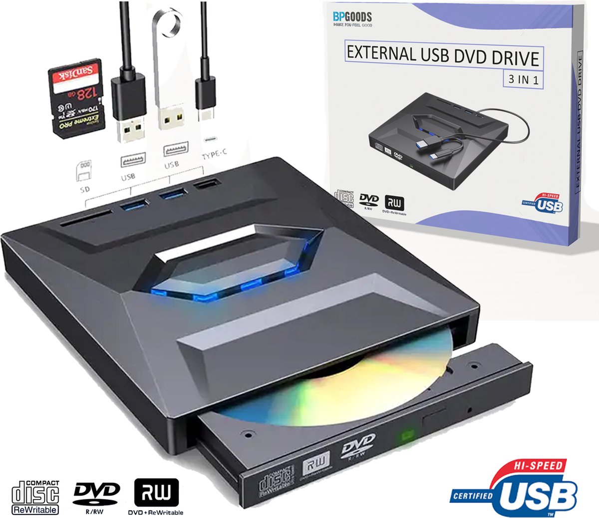 Lecteur Optique HPE Mobile USB DVD-RW à bas prix