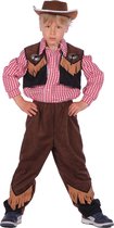 Wilbers & Wilbers - Cowboy & Cowgirl Kostuum - Kleine Schrik Van Het Wilde Westen Cowboy - Jongen - Bruin, Zwart - Maat 116 - Carnavalskleding - Verkleedkleding