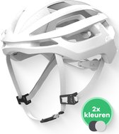 GOOFF Superlight - casque de vélo adultes à partir de 180 grammes léger - casque de vélo pour femmes adapté aux cheveux longs - casque de vélo et casque de vélo de course blanc bicolore taille M - également pour vélo électrique et vélo électrique