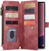 CaseMe C30 Hoesje Geschikt voor Samsung Galaxy S24 Ultra | Wallet Zipper Book Case met Pasjeshouder | Beschermhoes met Portemonnee | Rood