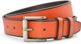 Stoere echt lederen vol nerf Cognac kleurige 4cm riem- Maat 115 -Totale lengte 130 cm