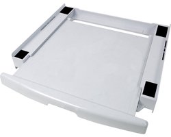 Universeel - Stapelkit voor wasmachine en droger - Met werkblad en spanband - Wit