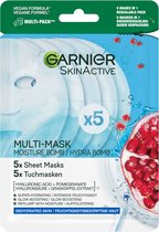 Garnier SkinActive Hydra Bomb Tissue Maskers met Granaatappel - Party Pack - 5 stuks
