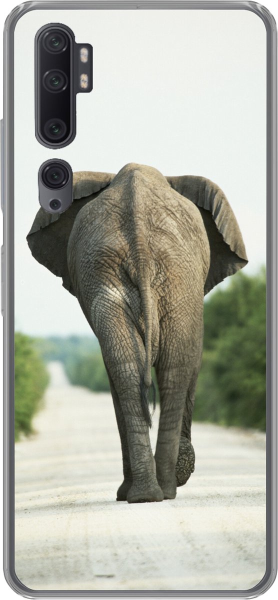 Telefoonhoesje Geschikt voor Xiaomi Mi Note 10 Pro hoesje - Olifant - Pad - Dieren - Natuur - Siliconen Telefoonhoesje Telefoonhoesje
