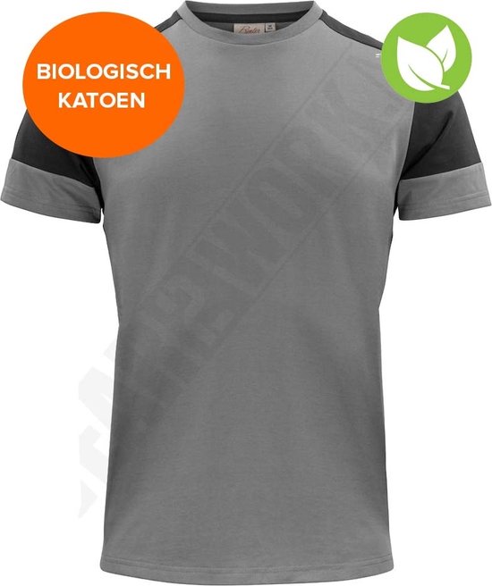 Printer Prime T-Shirt Heren Zwart/Staalgrijs - Maat XL