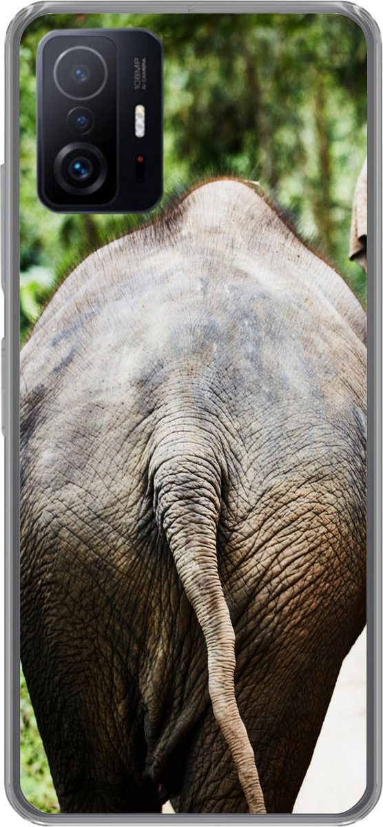 Geschikt voor Xiaomi 11 Lite 5G NE hoesje - Olifant - Dieren - Grijs - Natuur - Siliconen Telefoonhoesje