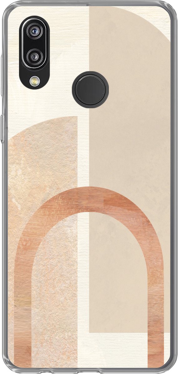Telefoonhoesje Geschikt voor Huawei P20 Lite (2020) hoesje - Marmer print - Patroon - Roze - Siliconen Telefoonhoesje Telefoonhoesje