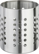 Ronde keukengerei houder zilver 13,5 cm van RVS - Keukengereihouder - Pollepelhouder - Spatelhouder