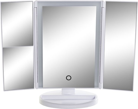Foto: Badkamerspiegel make up spiegel met led verlichting 34 x 11 x 28 opmaken luxe cosmeticaspiegels