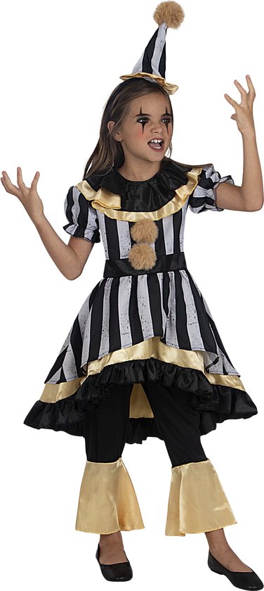 FUNIDELIA Costume de Clown Effrayant Deluxe pour Filles - 122 - 134 cm