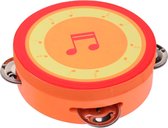 Houten Tamboerijn Regenboog Oranje 13CM - Tamboerijn Kind - Tamboerijn Muziekinstrument - Tamboerijn Baby