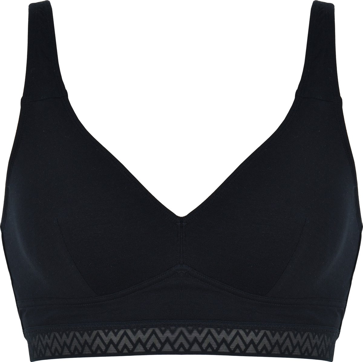 Naturana Katoenen soft bh met kanten rand - 5331 - Zwart