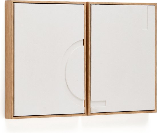 Kave Home - Set Sefri van 2 witte schilderijen 30 x 40 cm