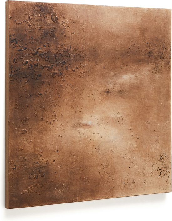 Kave Home - Abstract canvas Sabira geoxideerd koper 100 x 100 cm