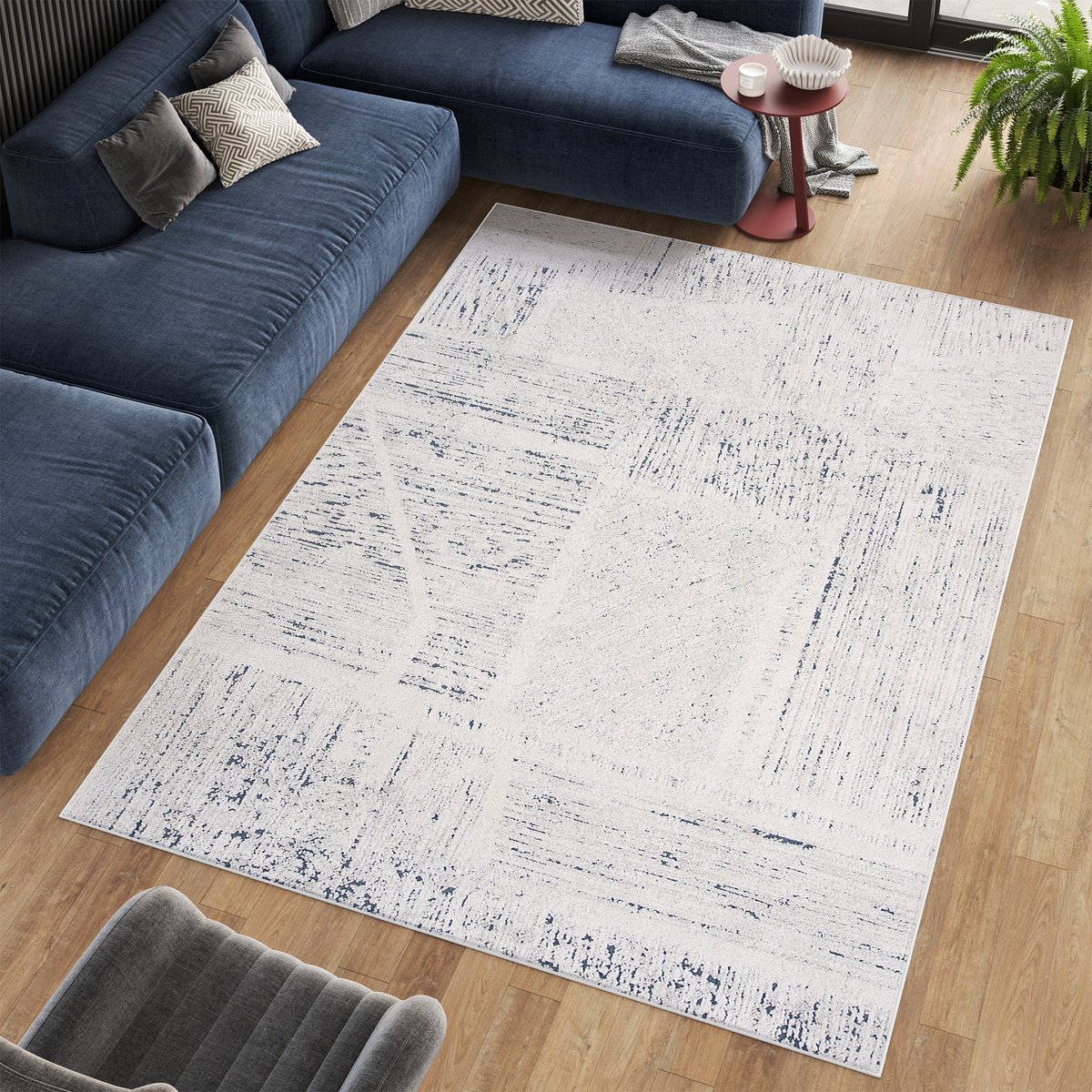 Tapiso Lotus Vloerkleed Laagpolig Creme Woonkamer Modern Tapijt Maat- 200x300