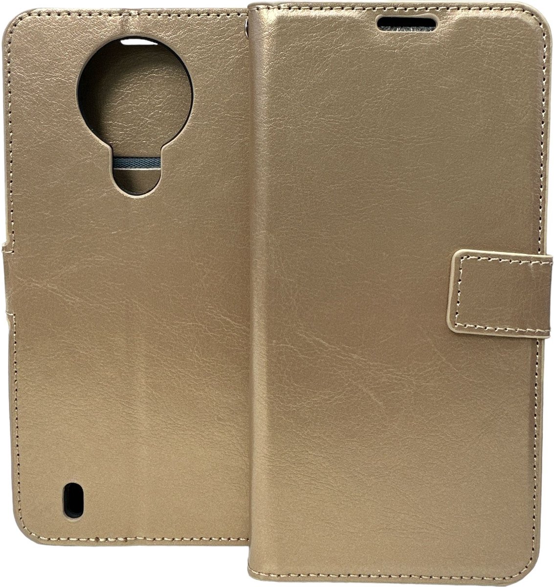 Portemonnee Book Case Hoesje Geschikt voor: Nokia 1.4 - goud