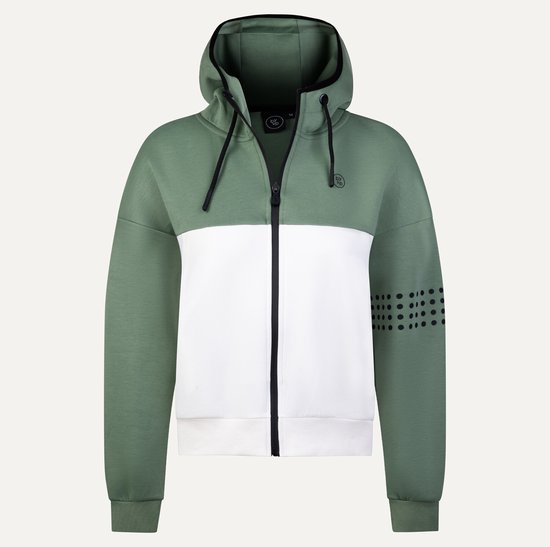 BY VP - Padel Zip Jacket - Groen/Wit - Dames - Maat L