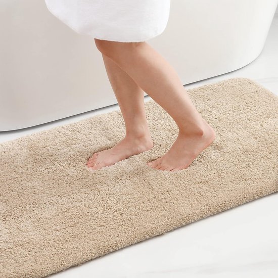 Homaxy Badkamertapijt, antislip, wasbaar, badmat, zacht, wollig, badtapijt, hoogpolig, microvezel badmat - 43 x 61 cm, lichtblauw