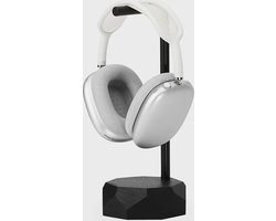 Oakywood Headphones Stand - Zwart Massief Eiken - Echt Hout Koptelefoon Standaard Houder - Stijlvol Clean Desk Design
