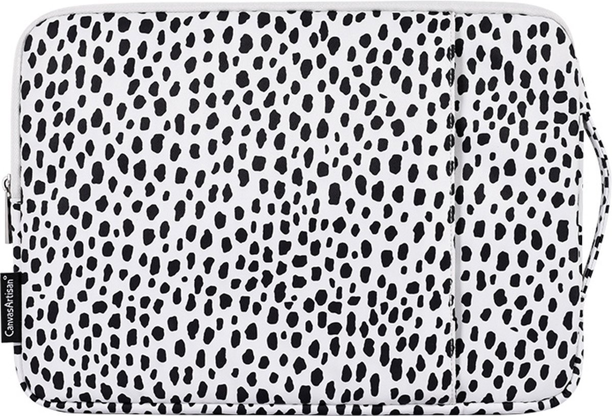 Laptophoes 13 Inch BK - Laptop Sleeve Hoes Case – Panterprint Wit