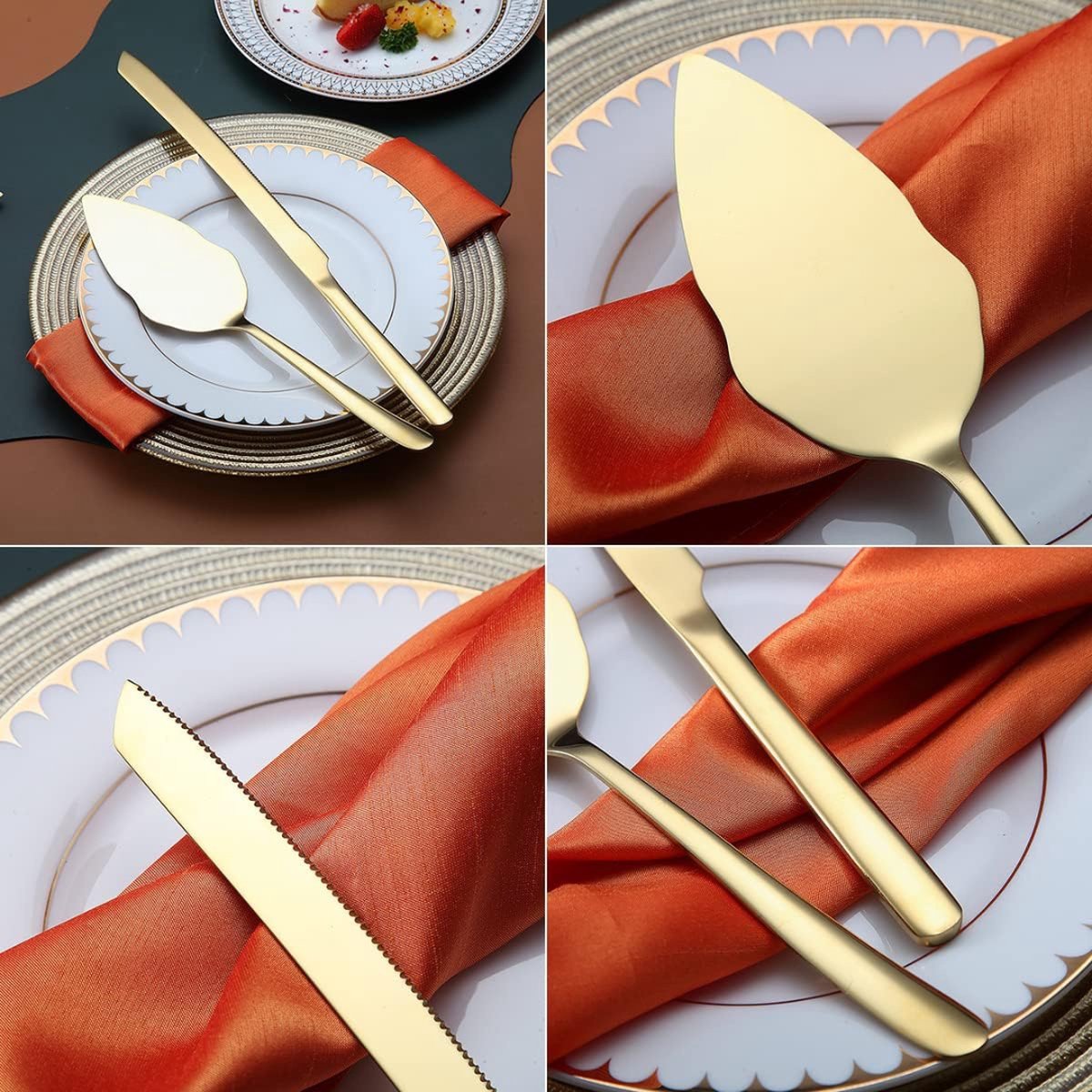 Elegant Zilveren Taartmes en Schep Set - Perfect voor Bruiloften