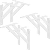ML-Design 6 stuks plankdrager 240x240 mm, wit, aluminium, zwevende plankdrager, plankdrager, wanddrager voor plankdrager, plankdrager voor wandmontage, wandplankdrager plankdrager