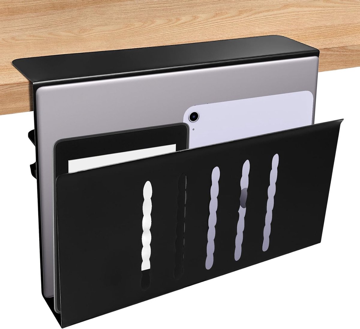 Lade-organizer, laptopstandaard, van staal, geen boren nodig, standaard