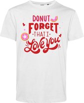 T-shirt Donut Forget That I Love You | Valentijn cadeautje voor hem | Valentijn | Valentijnsdag voor mannen | Wit | maat L