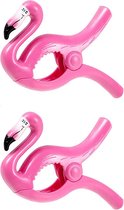 Strandlaken Knijper Roze Flamingo - Strandlaken - Set Van 2 Handdoek Klemmen - Flamingo Badlaken - Strandstoel
