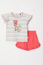 Woody pyjama baby meisjes - multicolor gestreept - zeepaaardje - 241-10-PSG-S/920 - maat 68