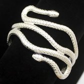 Armband, slangenarmband voor bovenarm zilverkleurig