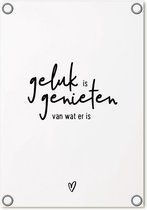 Affiche de jardin Zoedt - noir et blanc - Le Geluk c'est profiter de ce qui est là - 60x80 cm