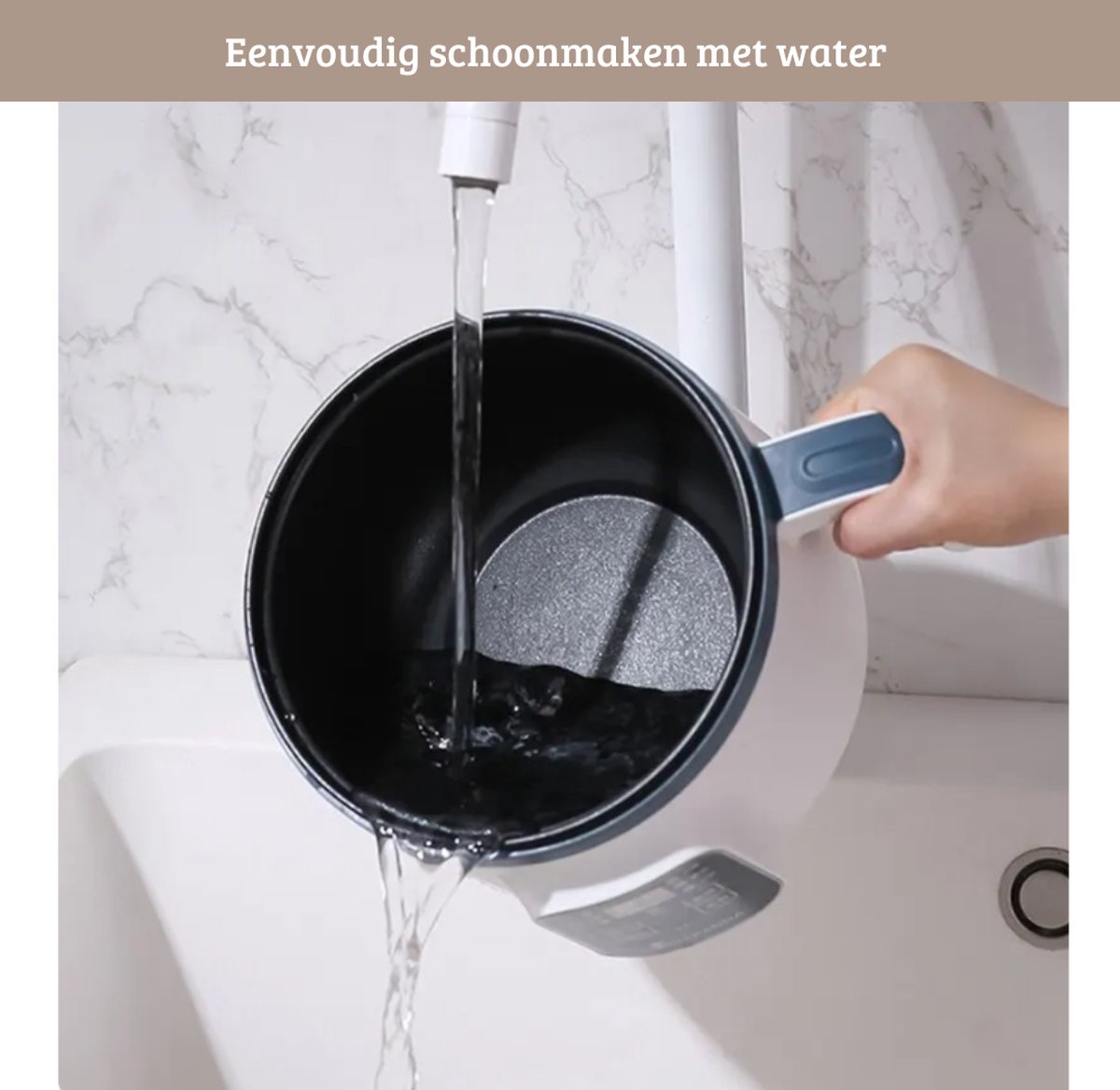 Rijstkoker Elektrisch – Slowcooker – Slimme Mechanische Multicooker – Duurzaam - Dubbele Laag – Antiaanbaklaag - Klein Formaat – 220V - Wit – foto 4
