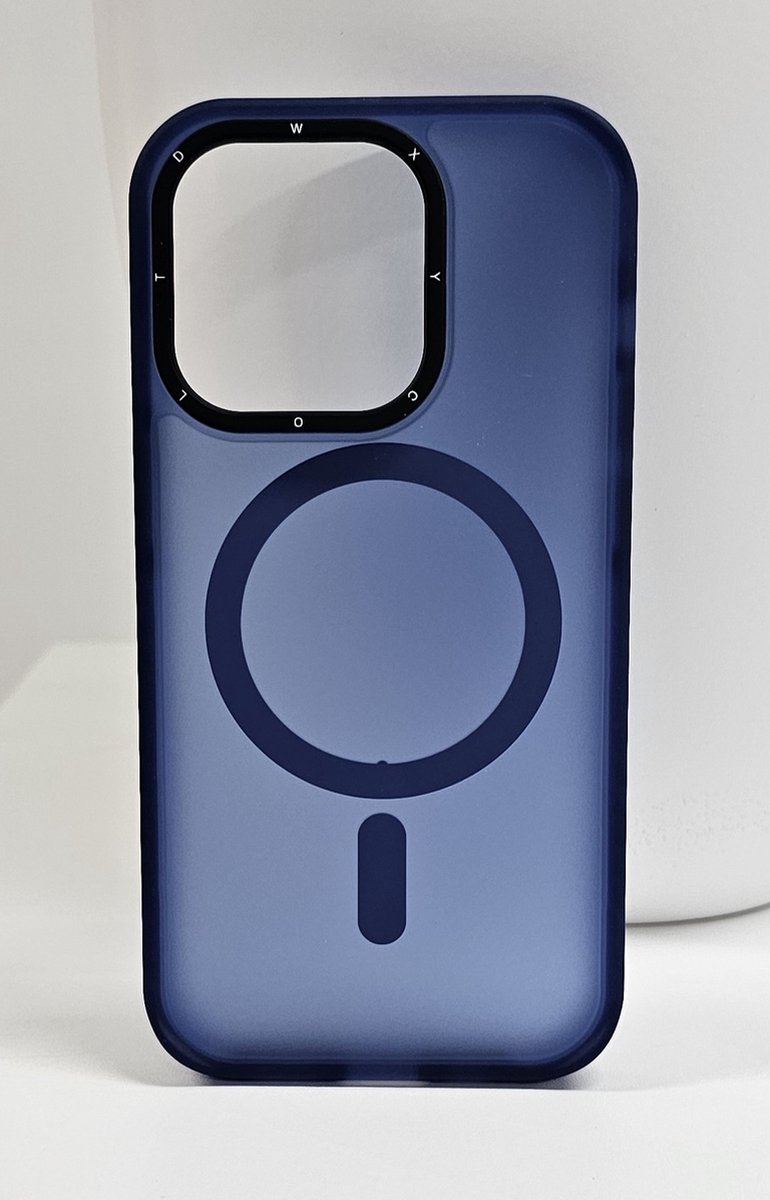 iPhone 15 Plus Magsafe-Compatible Backcover - Blauw met Lens Design