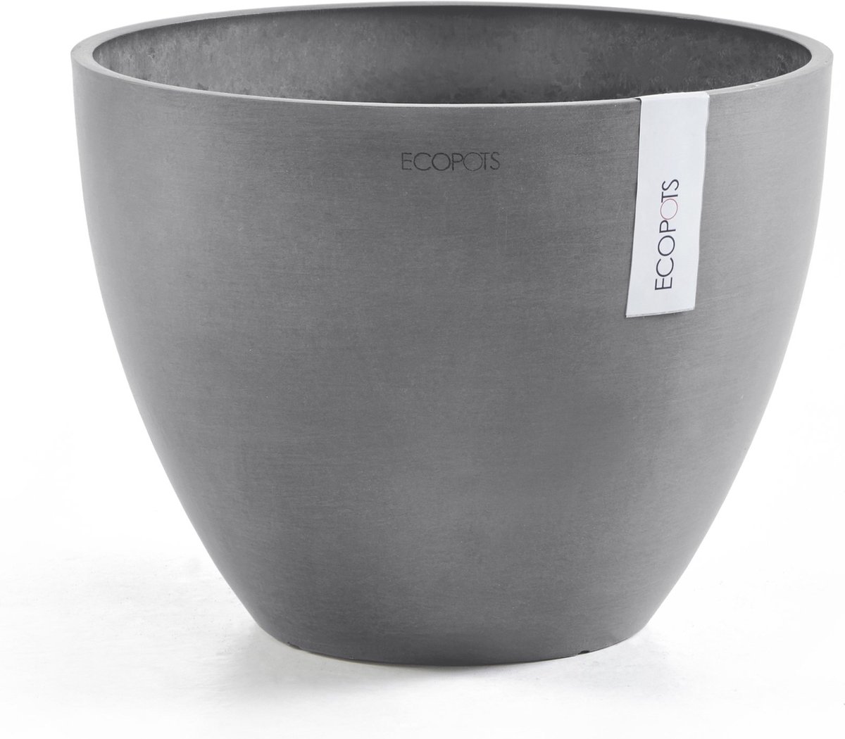 Ecopots Antwerp 40 - Grey - Ø39,7 x H30 cm - Ronde grijze bloempot