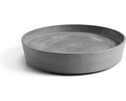 Ecopots Saucer Wheels - Grey - Ø41,6 x H9 cm - Ronde grijze onderschotel op wielen met waterreservoir
