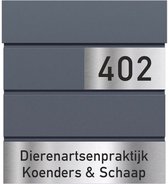 Nambo - Brievenbus - Antraciet - Brievenbus rvs naambordje met naam en huisnummer - brievenbus type 3