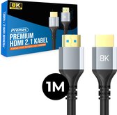 Premes - HDMI 2.1 Kabel - 8K - 1 Meter - HDMI 2.1 - HDMI Kabel - 8k tv - 48Gbps - 120 Hz