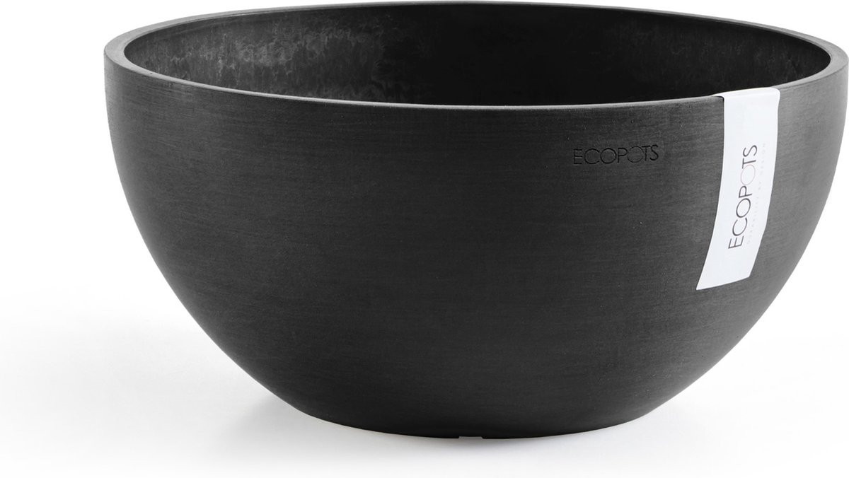ECOPOTS Ciotola Brussels Ø25 H12 Cm Taupe - Vaso In Plastica Riciclata Per Esterno/Interno