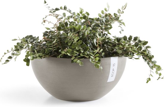 Ecopots Bruxelles 30 - Taupe - Ø30 x H14,8 cm - Pot de fleur / cache-pot rond taupe