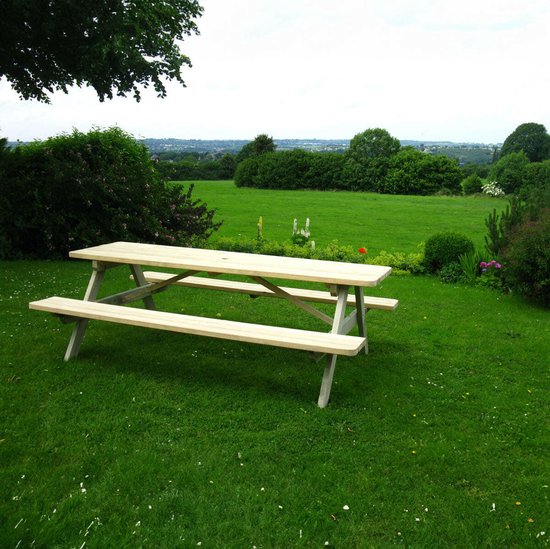 Foto: 6 pack picknicktafel 240 cm king 4 cm dikte