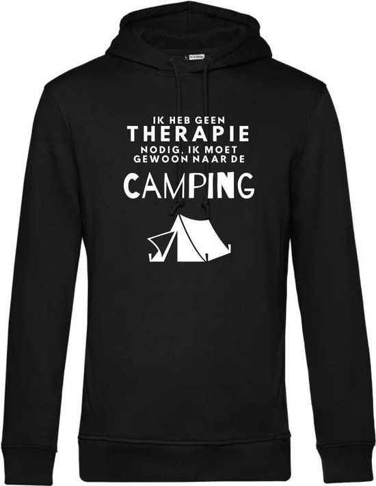 Hoodie voor op de camping - Ik heb geen therapie nodig ik ga naar de camping -