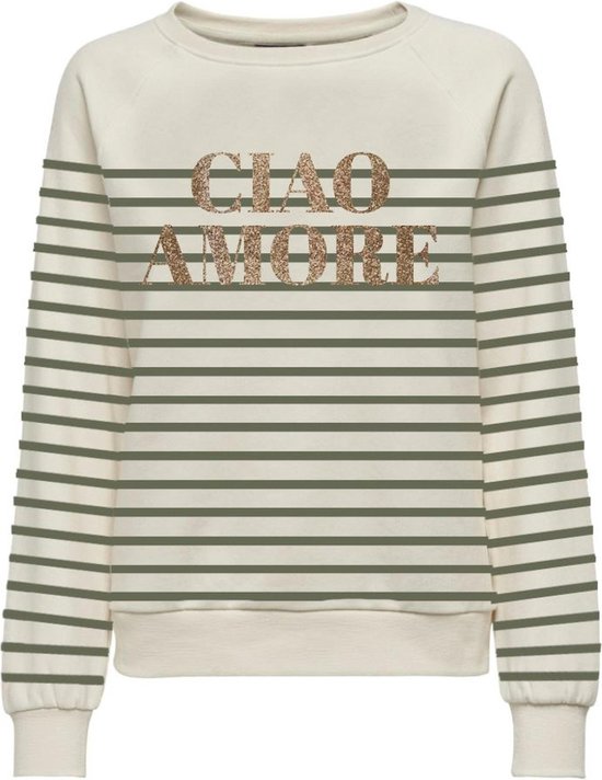 Only pull Onldrew L/s Amore col rond Cs Swt 15315951 Cloud Dancer/olivine taille femme-XL