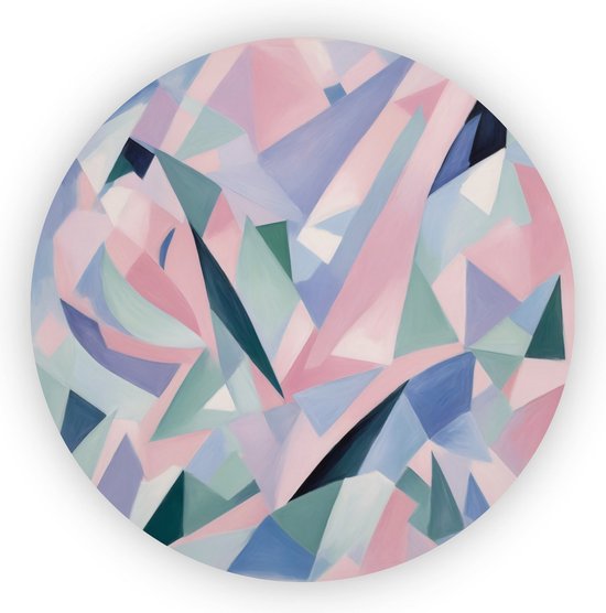 Geometrische kunst schilderij - Gedachtenspinsel wandpaneel - Glas schilderijen Kantoor - Klassieke schilderijen - Wandcirkels - Muurkunst - 60 x 60 cm 5mm