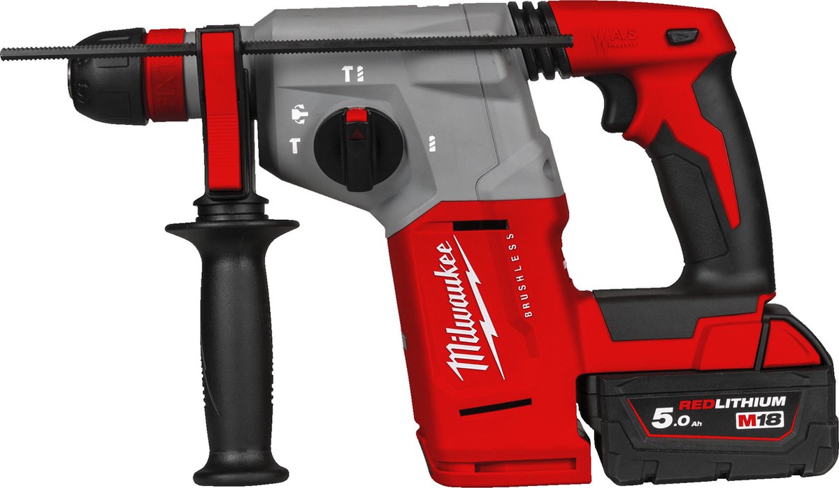 Milwaukee M18 BLHX-502X Accu Combihamer SDS+ met Snelwisselboorkop 2,3J 18V 5.0Ah in HD-Box - 4933478892
