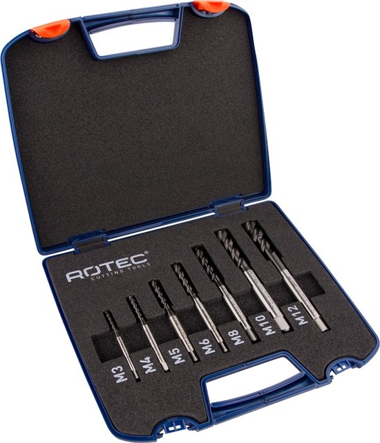 Rotec 7 dlg. Cassette Machinetappen INOX+ M3-M12, blind gat | bol