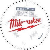 Lame de scie circulaire Milwaukee pour bois | Ø 165mm Trou d'axe 20mm 48T - 4932471295