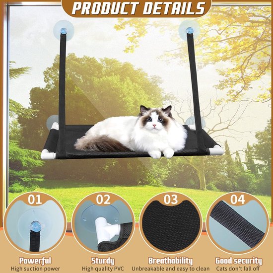 Hangmat voor katten, zachte kattenraam, hangmat, kattenraam, pluizig Hangmat voor katten, zachte kattenraam, hangmat, kattenraam, pluizig