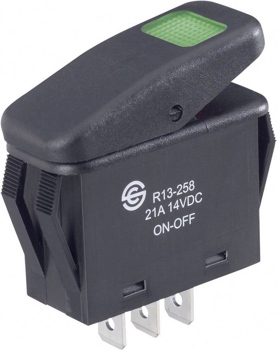 TRU COMPONENTS 1587862 Wipschakelaar TC-R13-258B B/G 14 V/DC 21 A 1x uit/aan IP66 Continu 1 stuk(s)