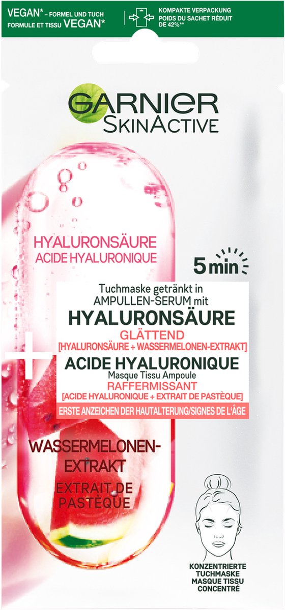 SkinActive Ampul Sheet Mask Met Watermeloen & Hyaluronzuur 1 Stuk